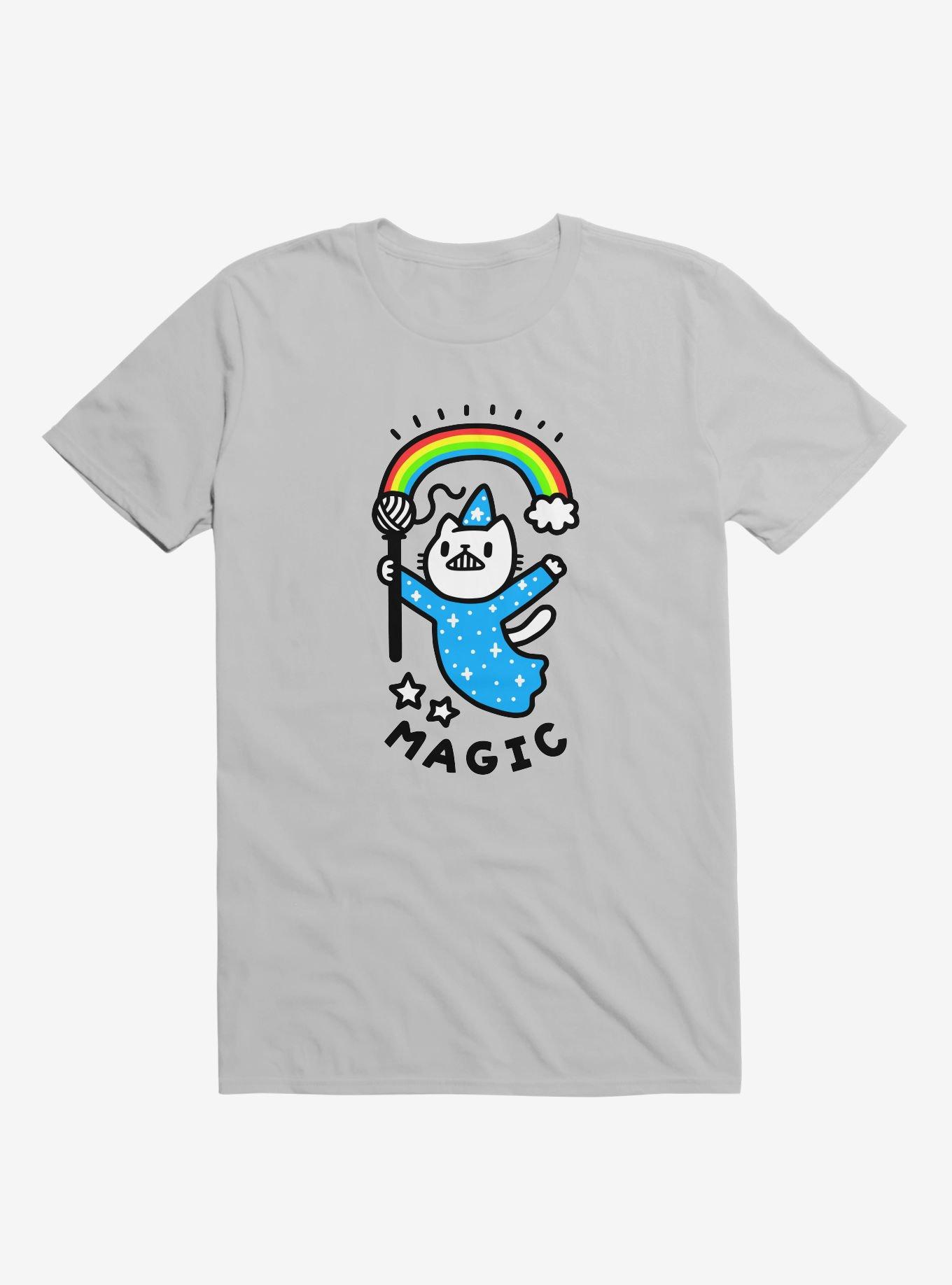 Magical Wizard Cat T-Shirt, SILVER, hi-res