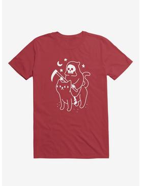 Death Rides A Black Cat Red T-Shirt, , hi-res