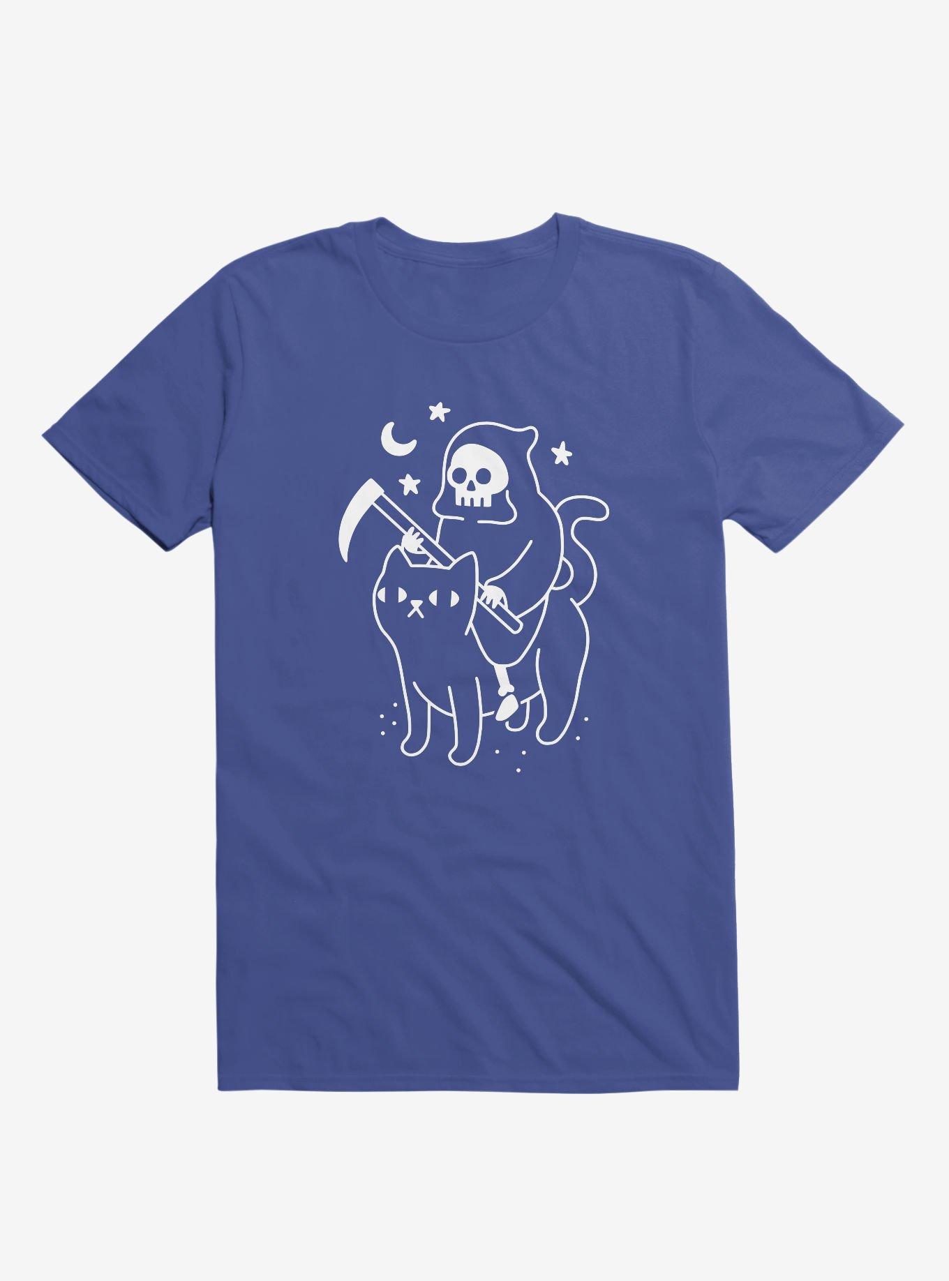 Death Rides A Black Cat Royal Blue T-Shirt, , hi-res