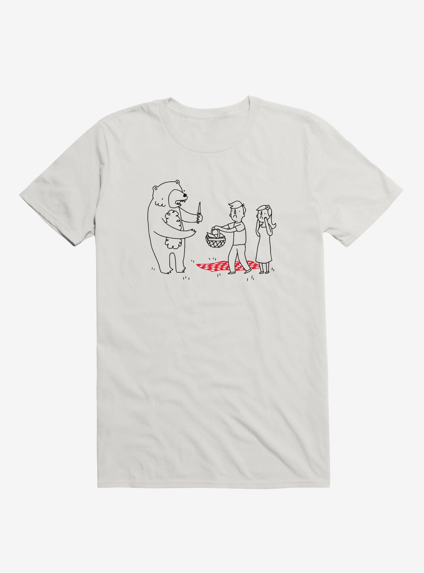 Picnic Bandit Bear White T-Shirt, , hi-res