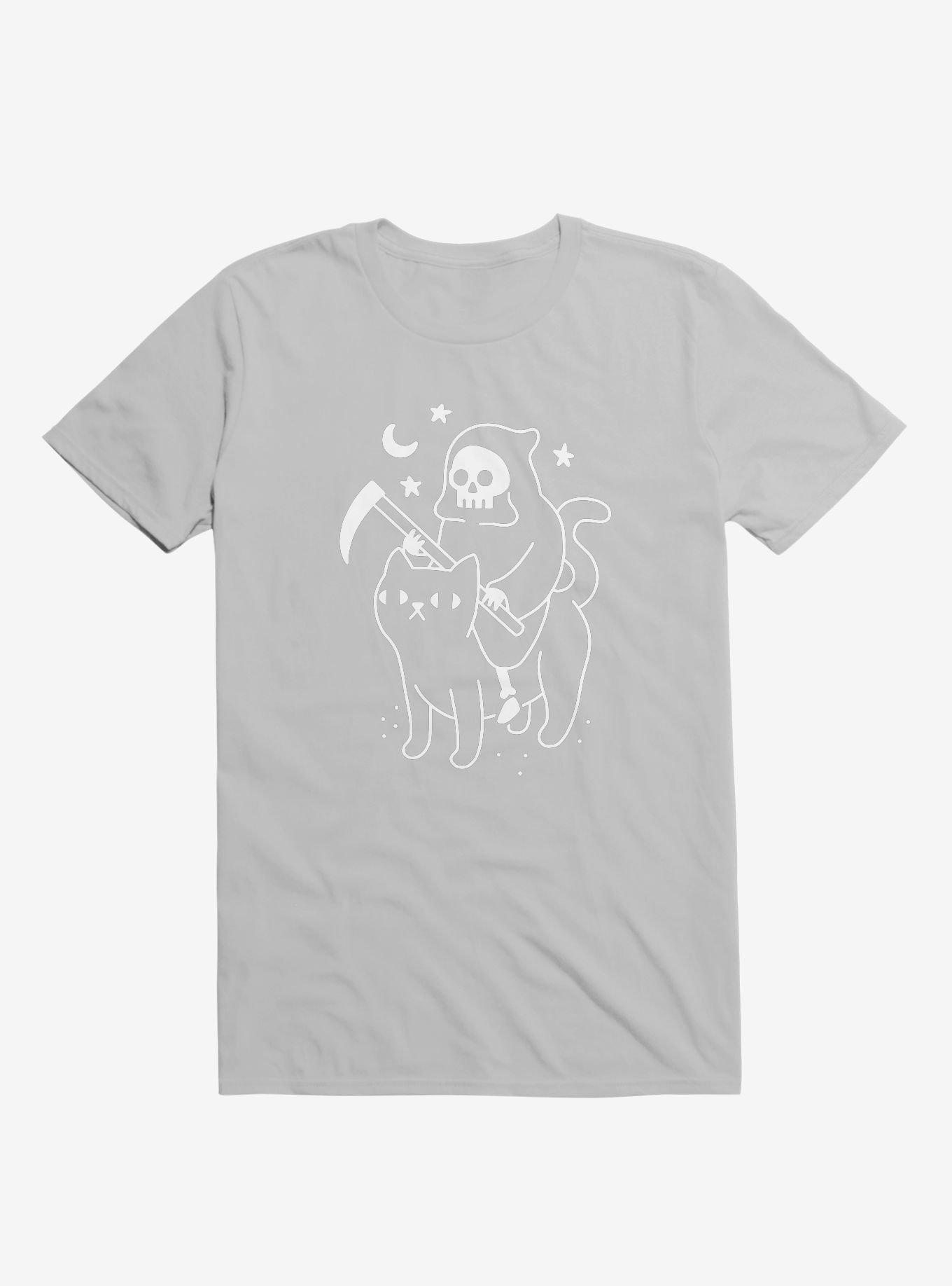 Death Rides A Black Cat Silver T-Shirt, , hi-res