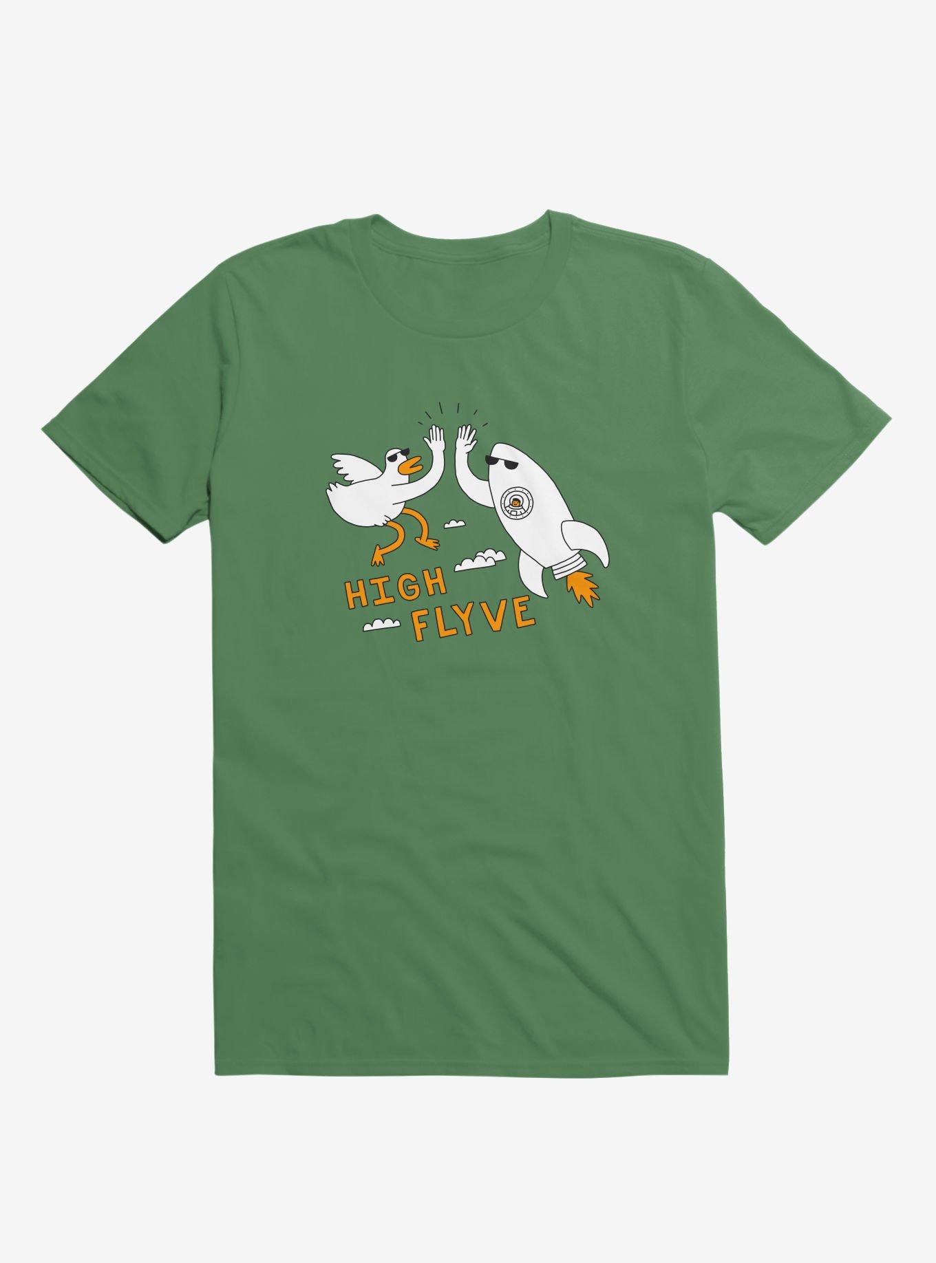 High Flyve Rocket And Bird Kelly Green T-Shirt