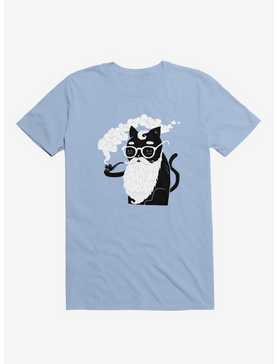 Whiskers And Pipe Cat Light Blue T-Shirt, , hi-res