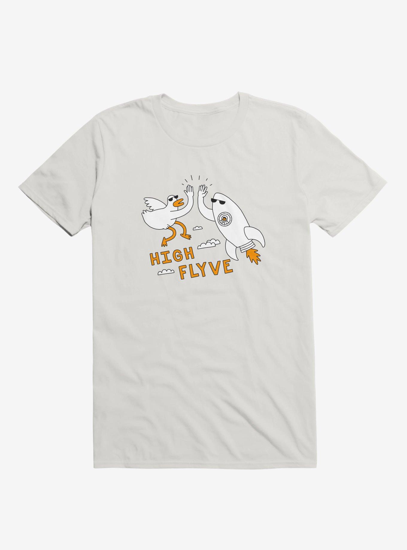 High Flyve Rocket And Bird White T-Shirt, WHITE, hi-res