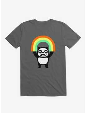 Panda Found A Rainbow Asphalt Grey T-Shirt, , hi-res