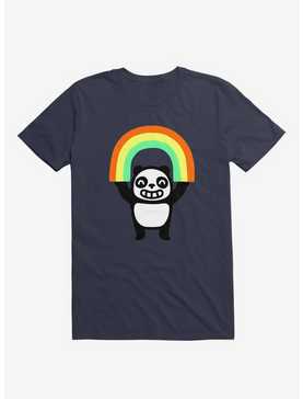 Panda Found A Rainbow Navy Blue T-Shirt, , hi-res