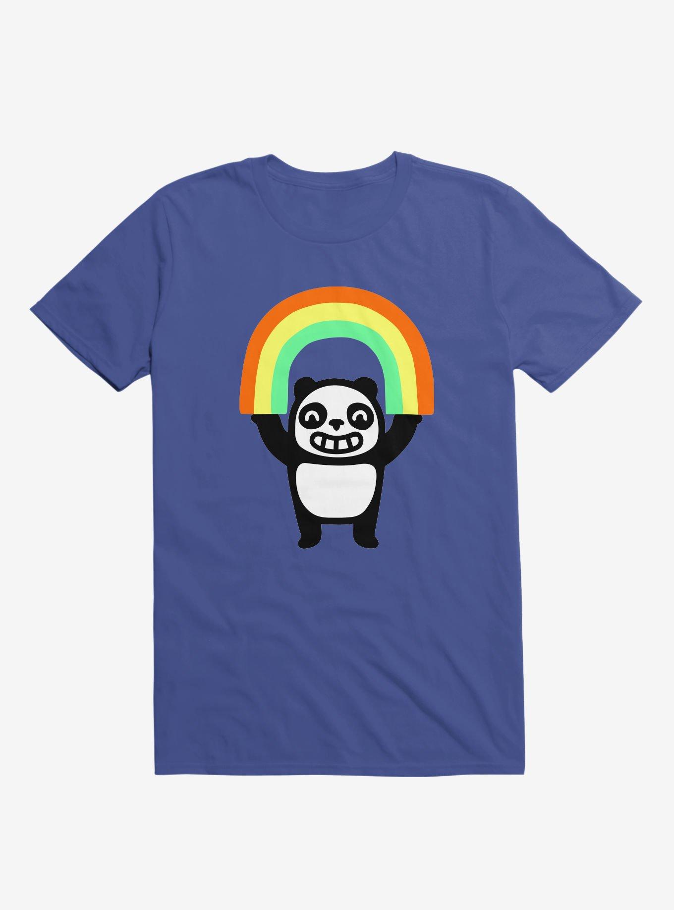 Panda Found A Rainbow Royal Blue T-Shirt, , hi-res