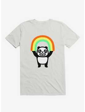 Panda Found A Rainbow White T-Shirt, , hi-res