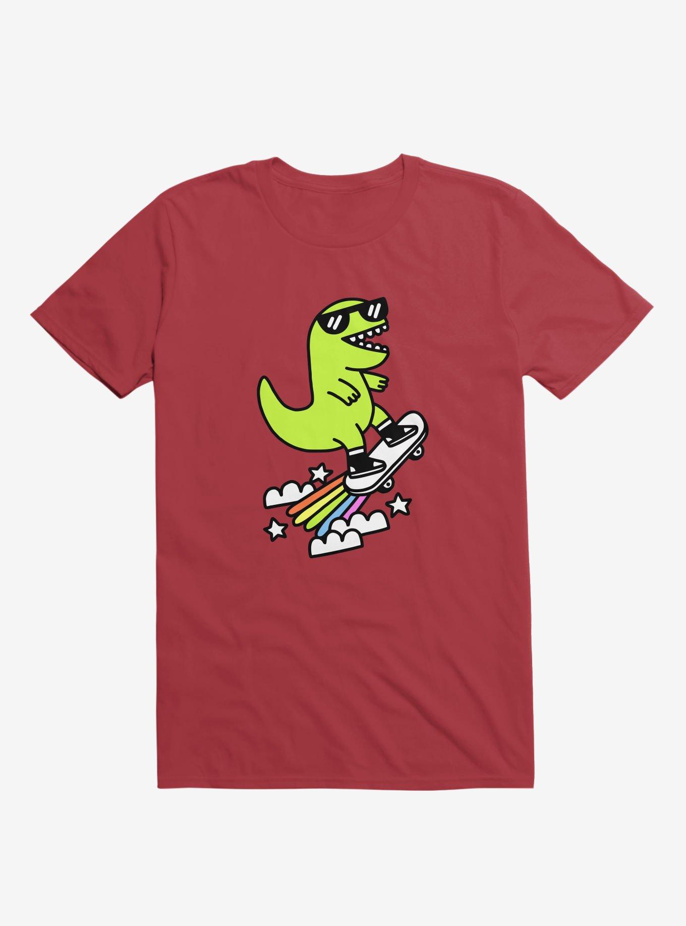 Rad Rex Skateboard Red T-Shirt, RED, hi-res