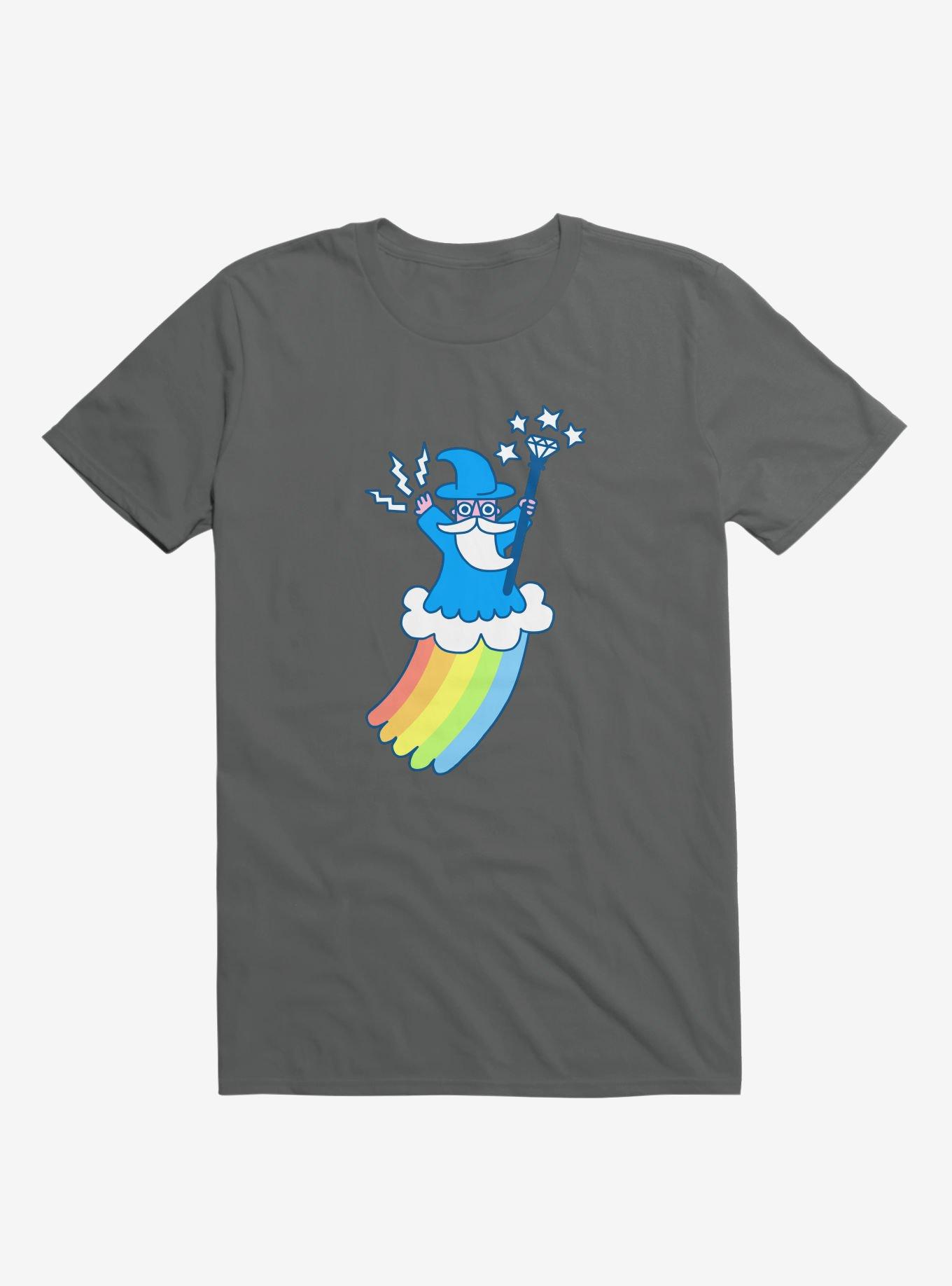 Rainbow Wizard Asphalt Grey T-Shirt, ASPHALT, hi-res