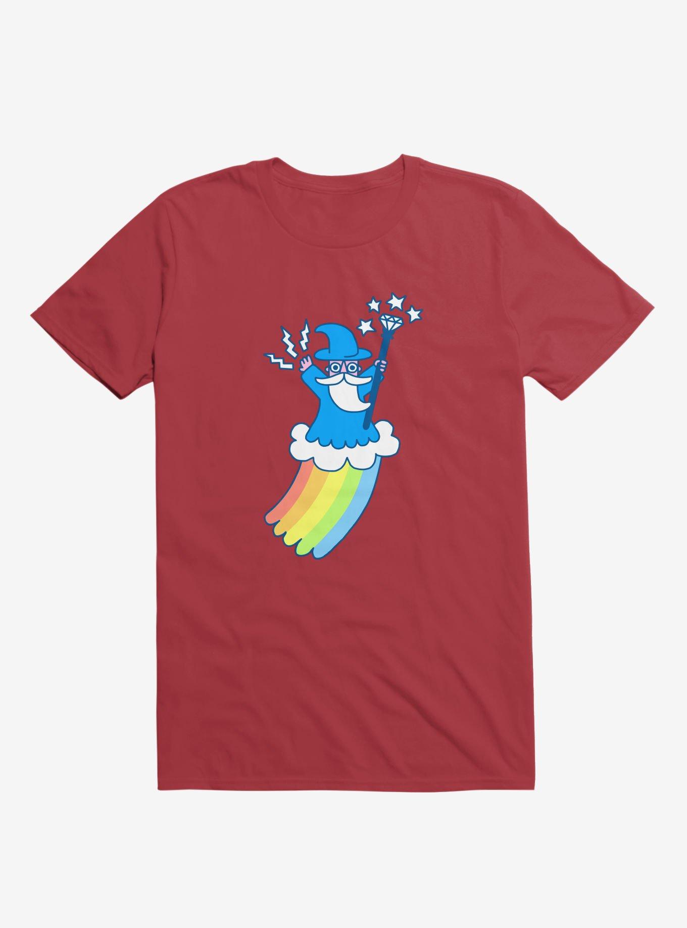 Rainbow Wizard Red T-Shirt, RED, hi-res