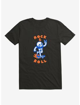Rock & Roll Skull Black T-Shirt, , hi-res