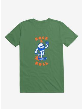 Rock & Roll Skull Kelly Green T-Shirt, , hi-res