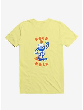 Rock & Roll Skull Yellow T-Shirt, , hi-res