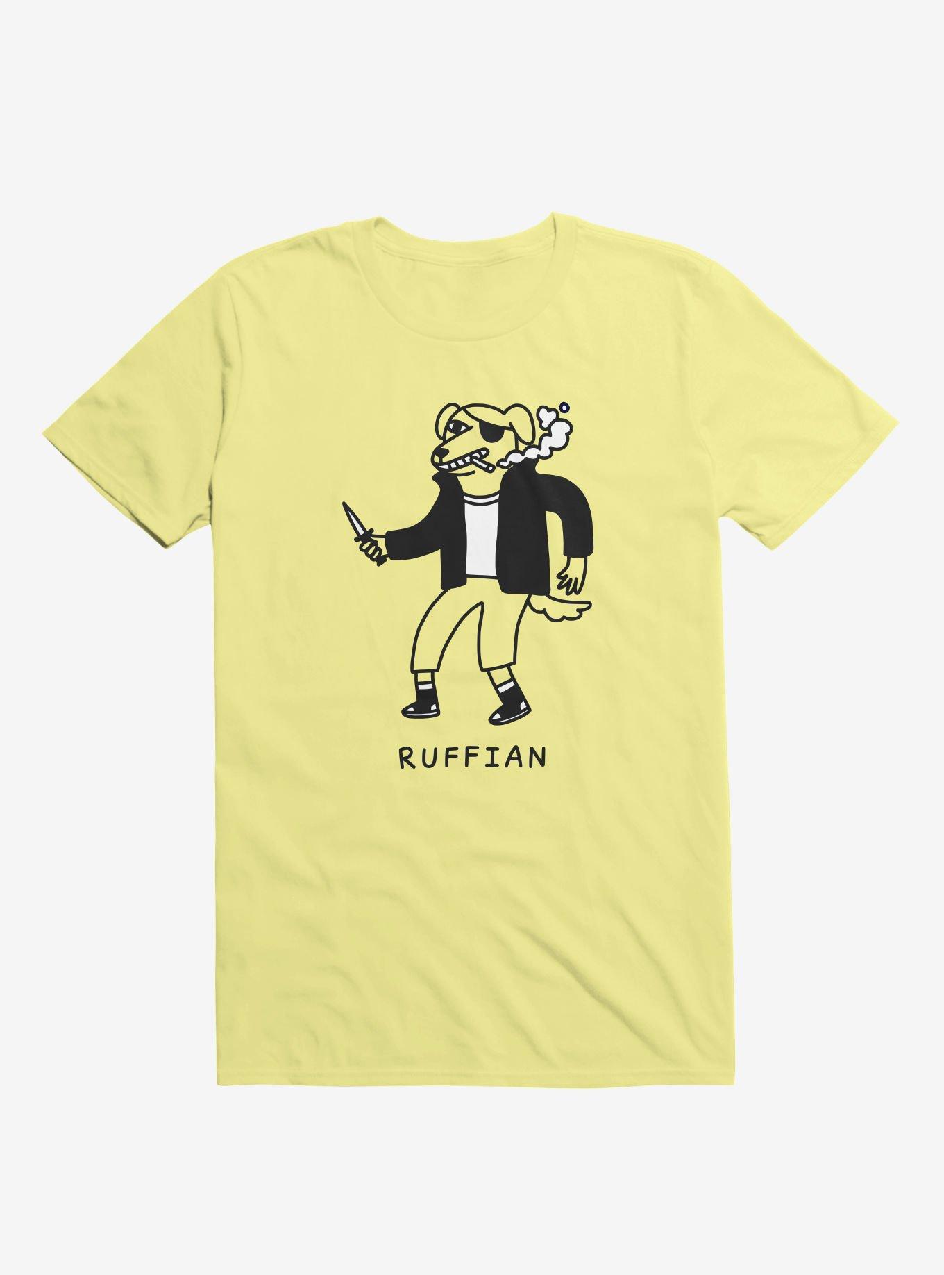 Ruffian Dog Yellow T-Shirt, YELLOW, hi-res