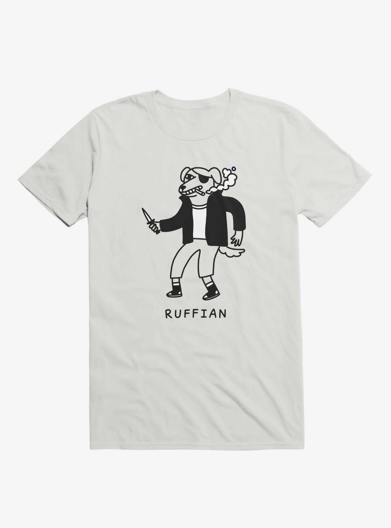 Ruffian Dog White T-Shirt, , hi-res