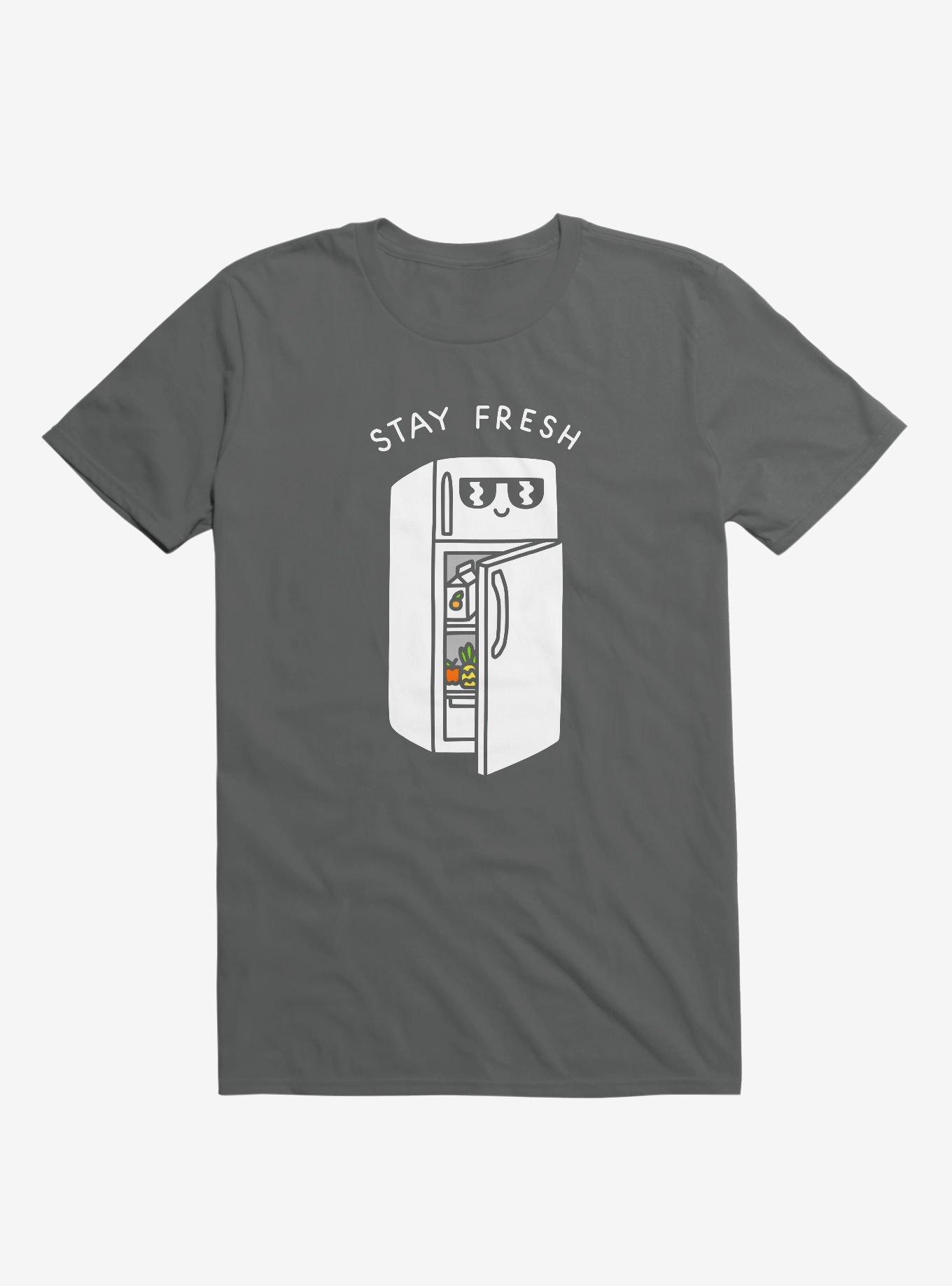 Stay Fresh Refrigerator Asphalt Grey T-Shirt, ASPHALT, hi-res