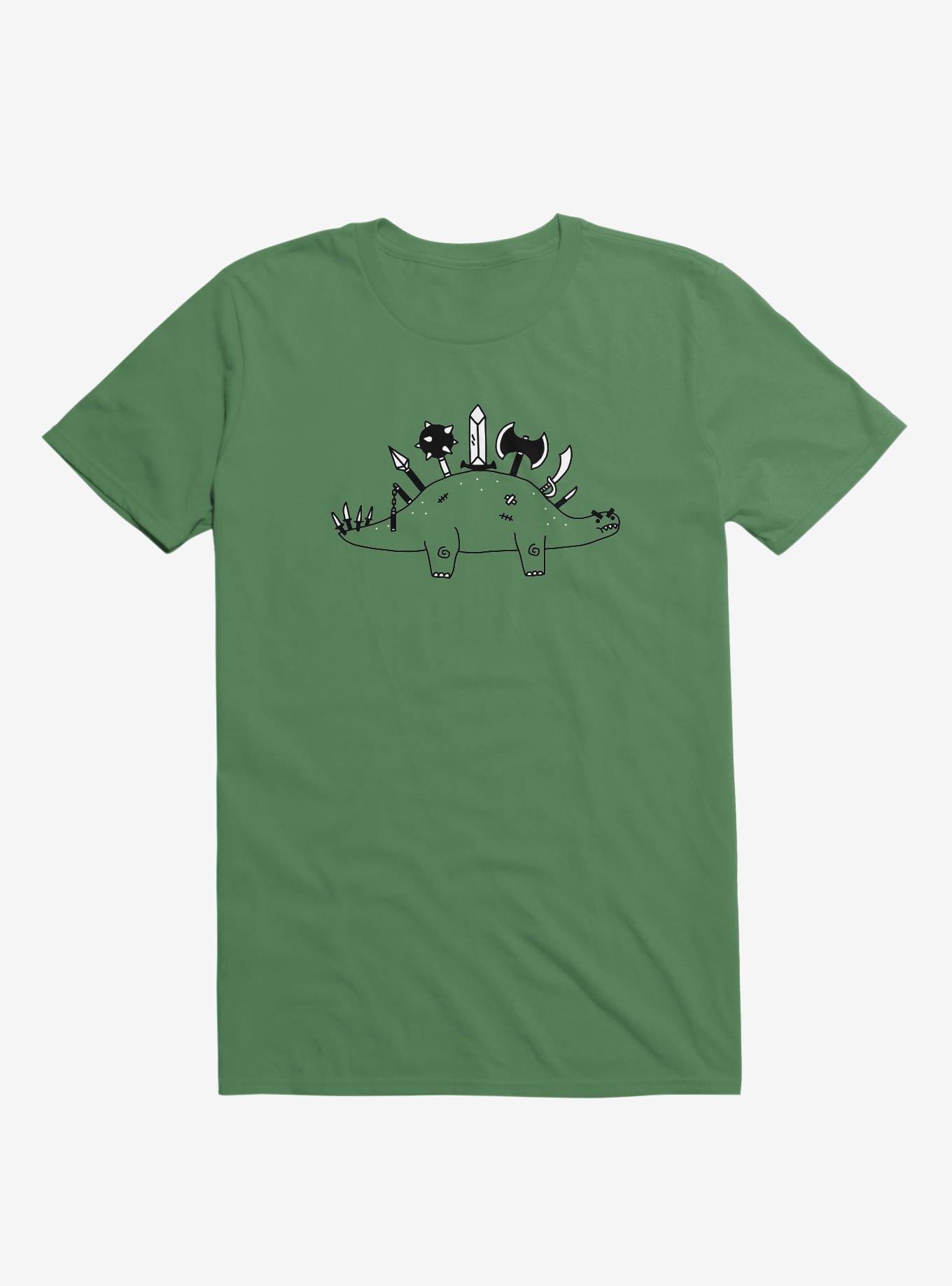 The Best Defense Is A Good Offense Dinosaur Kelly Green T-Shirt, , hi-res