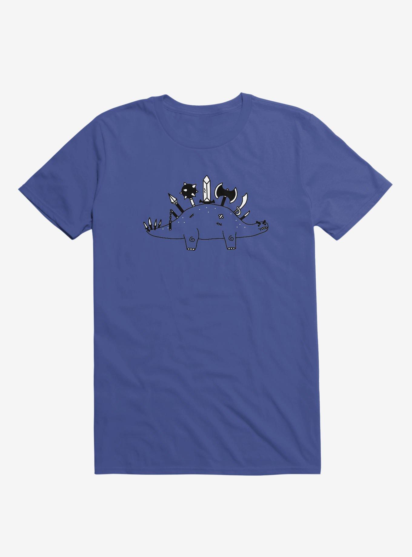 The Best Defense Is A Good Offense Dinosaur Royal Blue T-Shirt, , hi-res