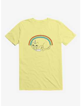 Unicat Unicorn Cat Yellow T-Shirt, , hi-res