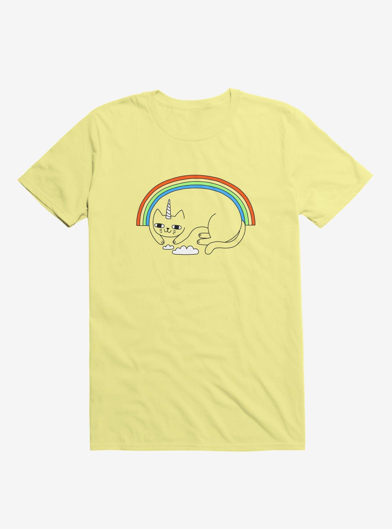 Unicat Unicorn Cat Yellow T-Shirt, , hi-res