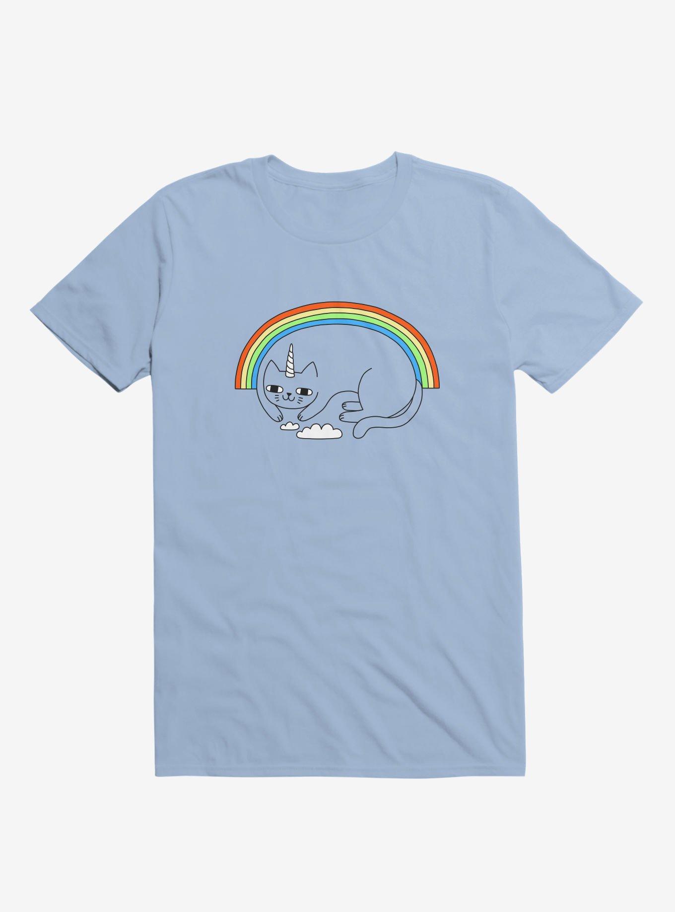 Unicat Unicorn Cat Light Blue T-Shirt, LIGHT BLUE, hi-res