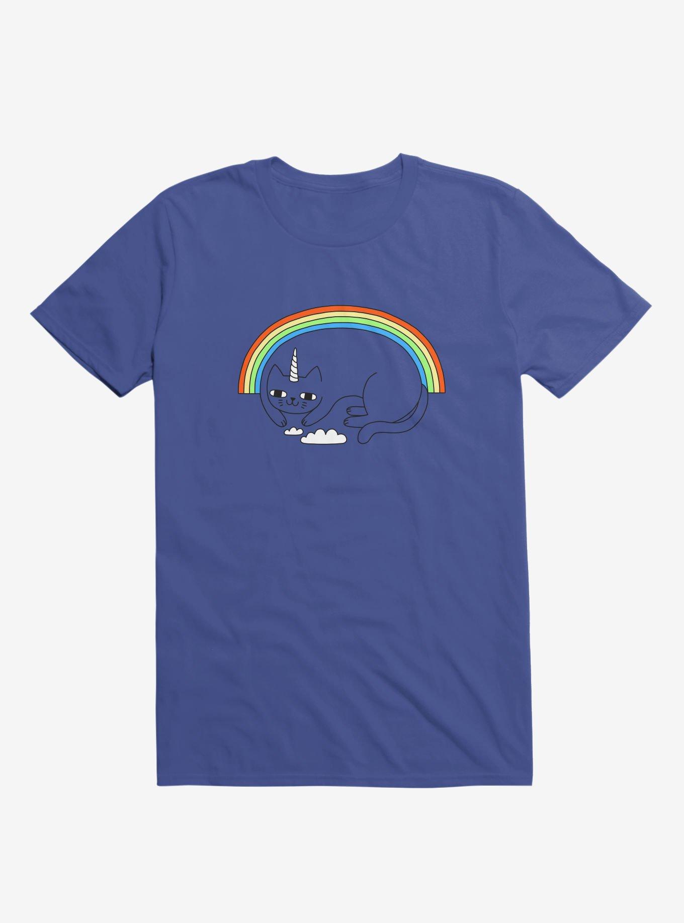 Unicat Unicorn Cat Royal Blue T-Shirt, , hi-res