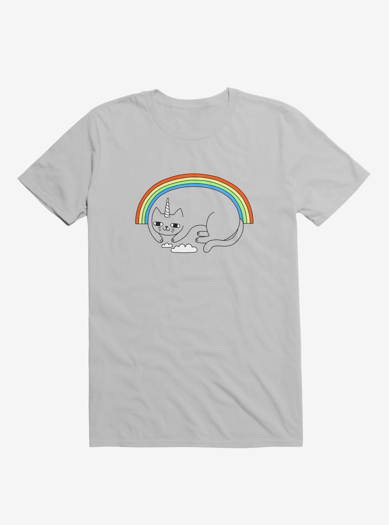 Unicat Unicorn Cat Silver T-Shirt, SILVER, hi-res