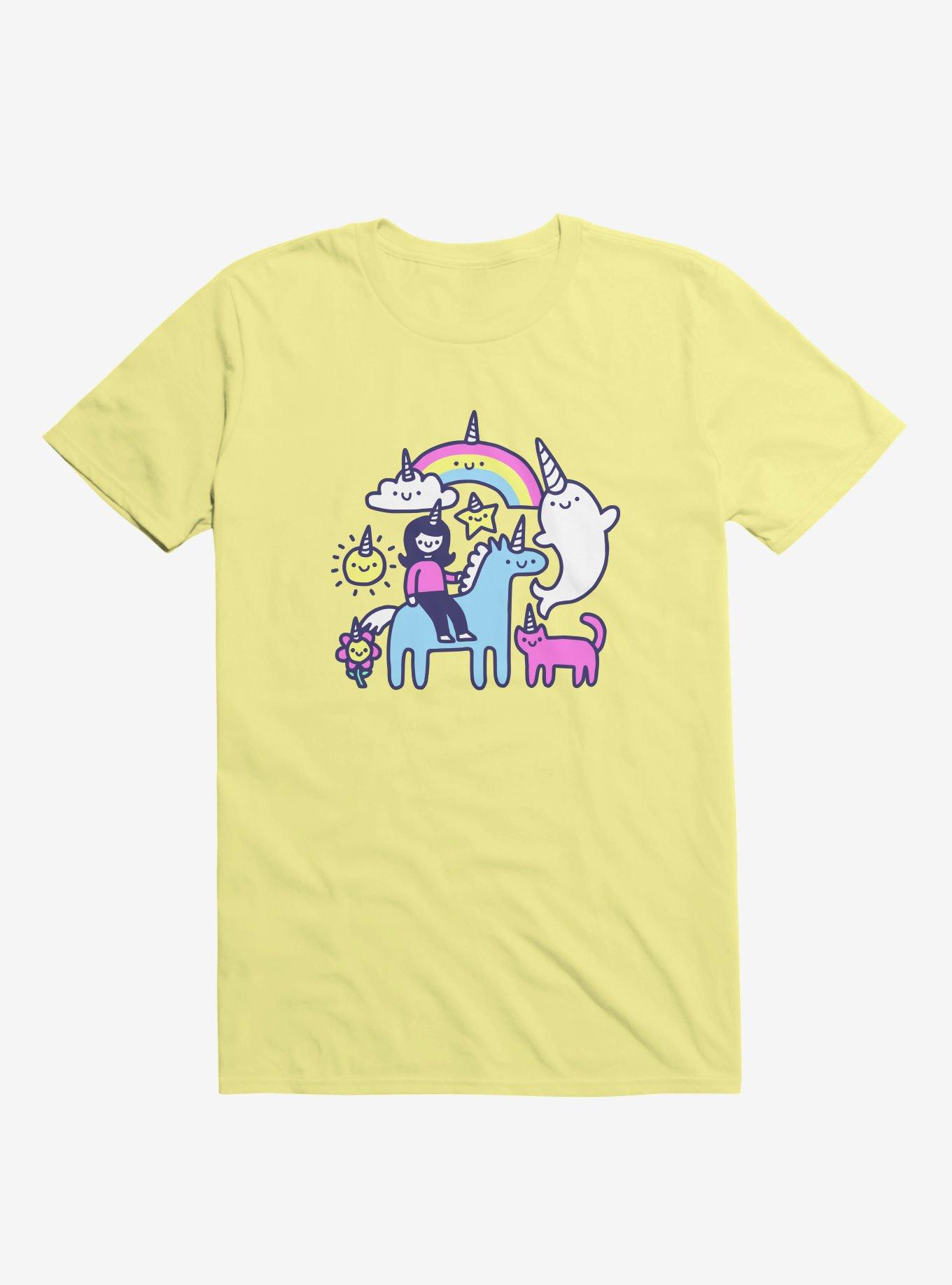 Unicorns Everywhere! Yellow T-Shirt, YELLOW, hi-res