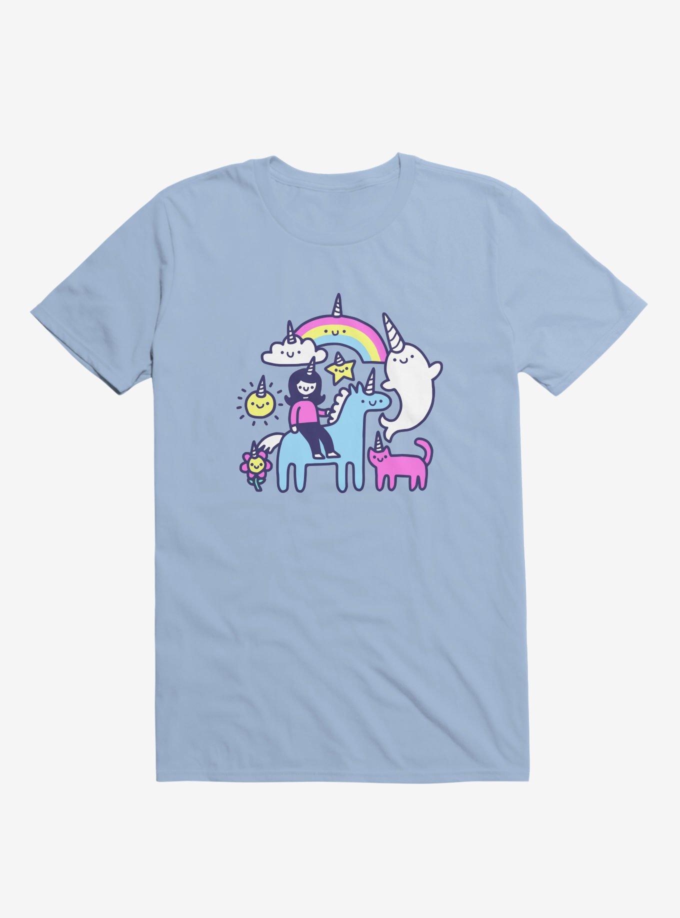 Unicorns Everywhere! Light Blue T-Shirt, LIGHT BLUE, hi-res