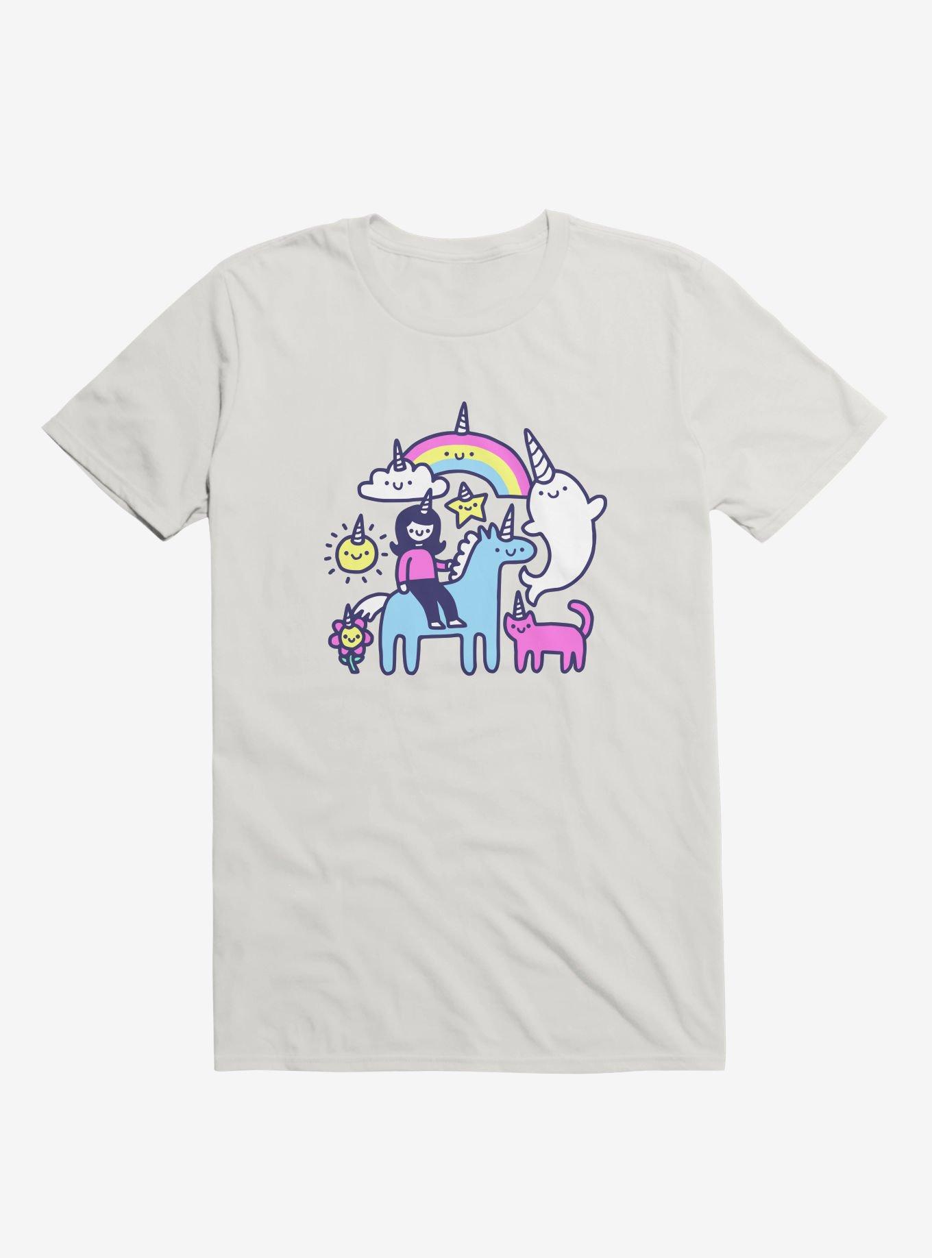 Unicorns Everywhere! White T-Shirt, WHITE, hi-res