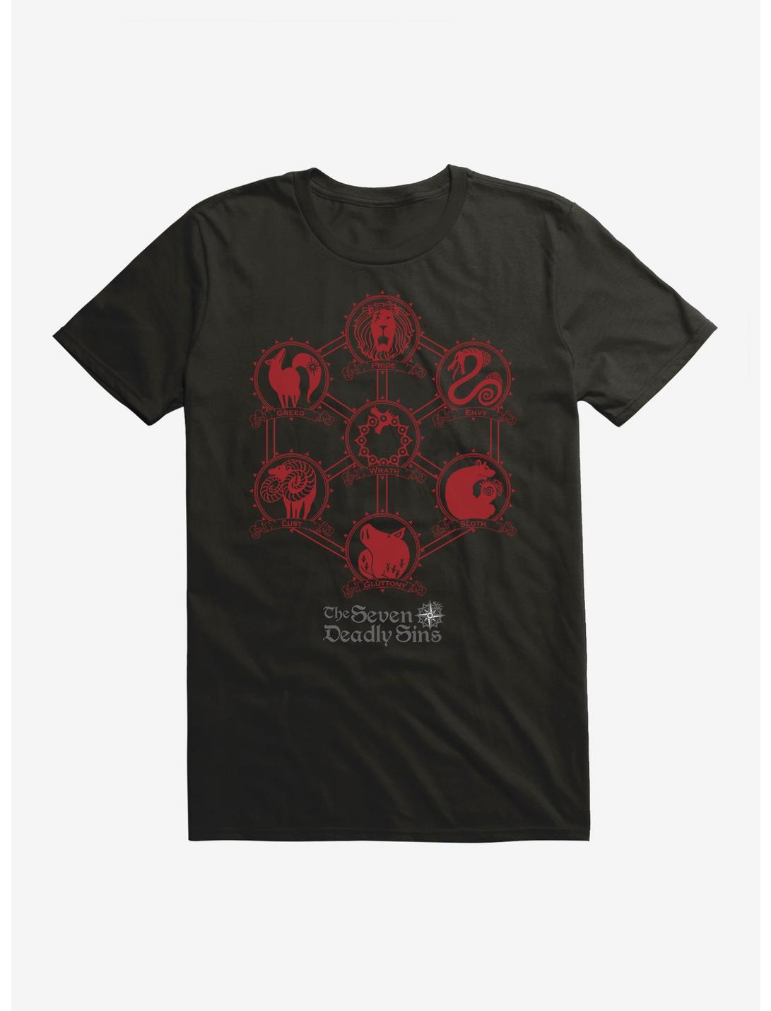 The Seven Deadly Sins Icons T-Shirt, BLACK, hi-res
