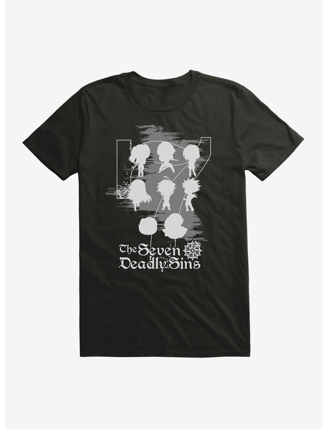 The Seven Deadly Sins Group Shadow T-Shirt, BLACK, hi-res