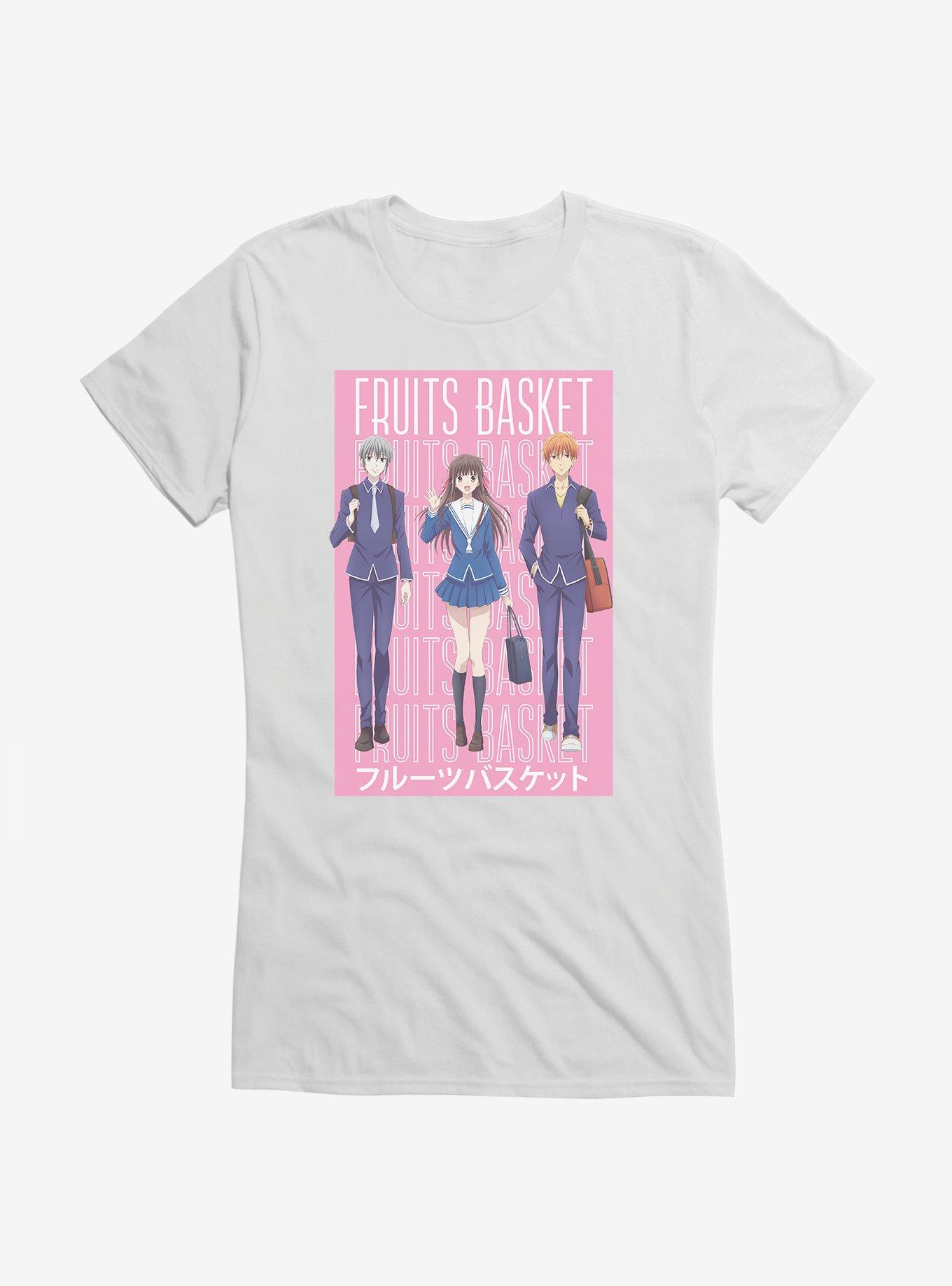 Fruits Basket School Uniform Trio Girls T-Shirt, WHITE, hi-res