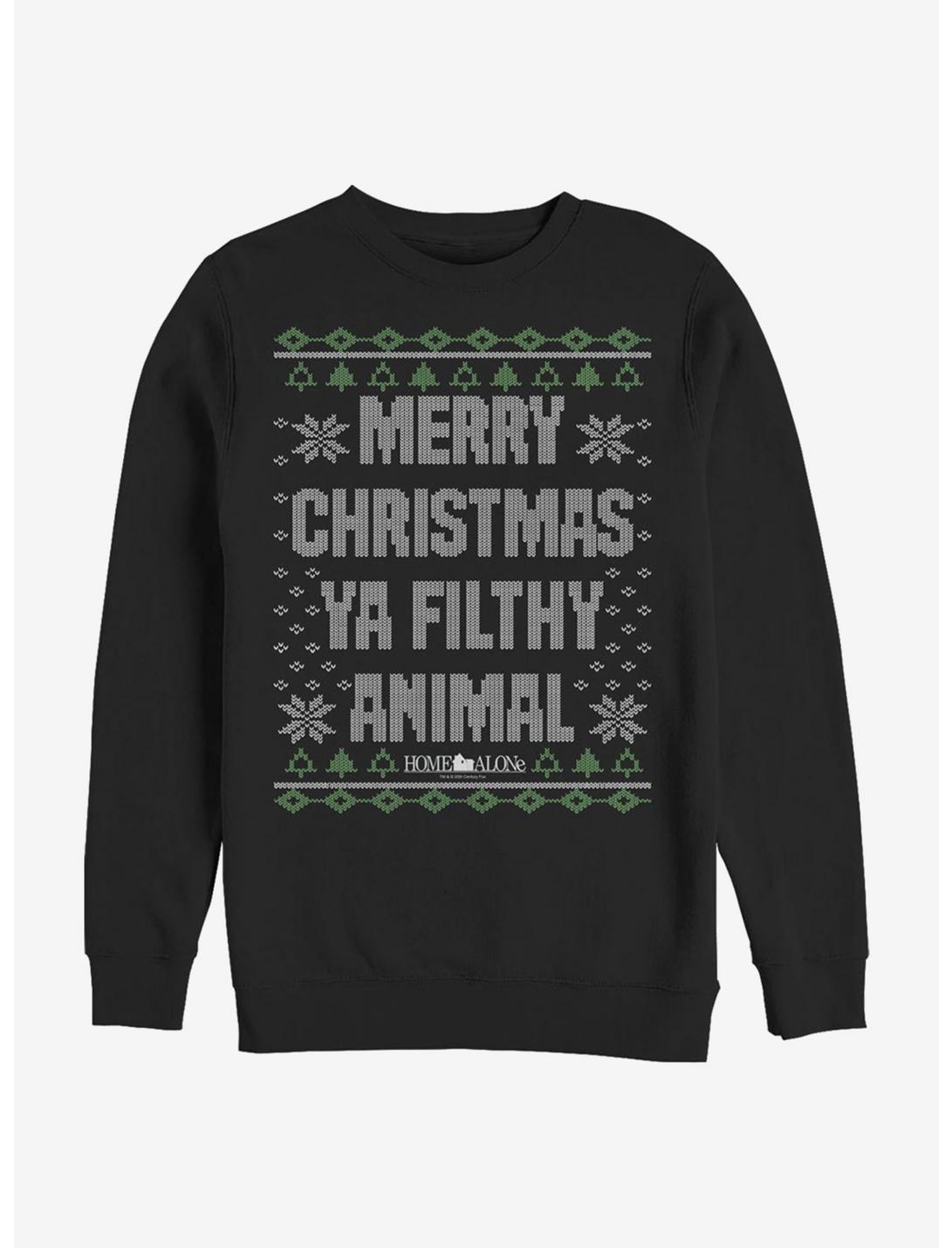 Home Alone Merry Christmas Sweater Pattern Sweatshirt, BLACK, hi-res