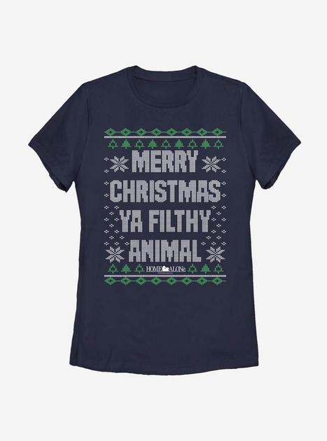 Home Alone Merry Christmas Sweater Pattern Womens T-Shirt - BLUE | BoxLunch