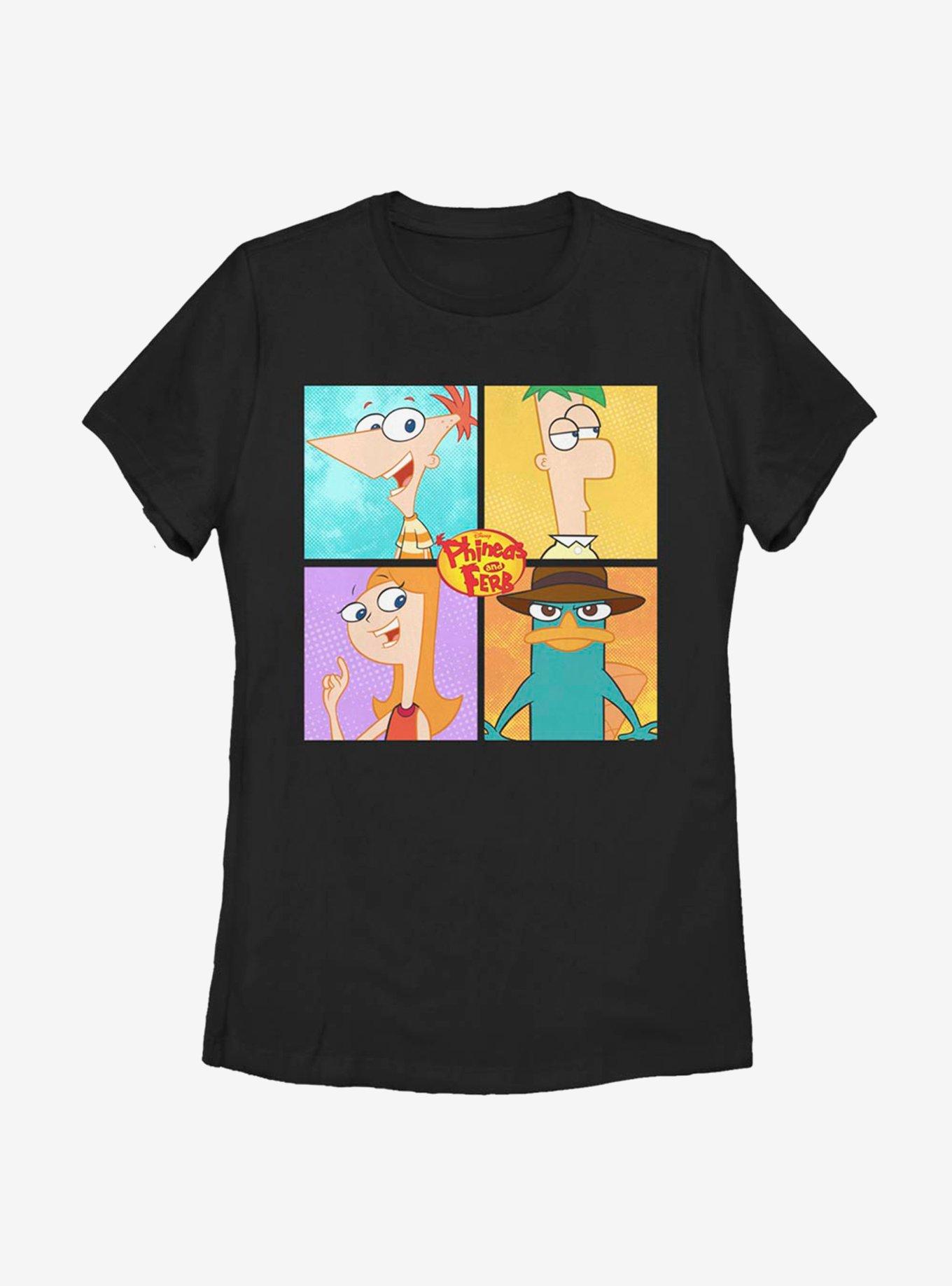 Disney Phineas And Ferb Character Box Up Womens T-Shirt, , hi-res