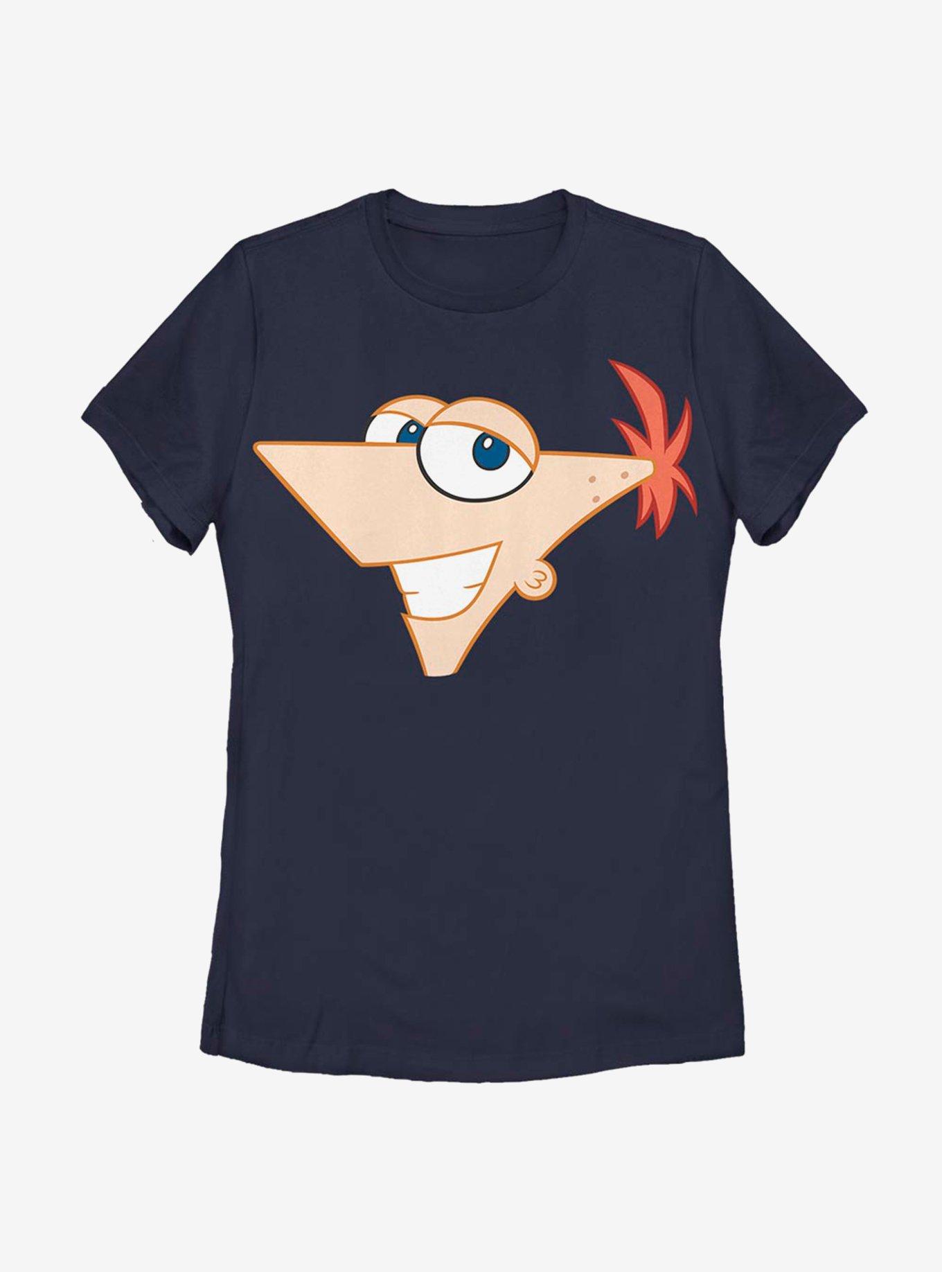 Disney Phineas And Ferb Large Phineas Womens T-Shirt, NAVY, hi-res