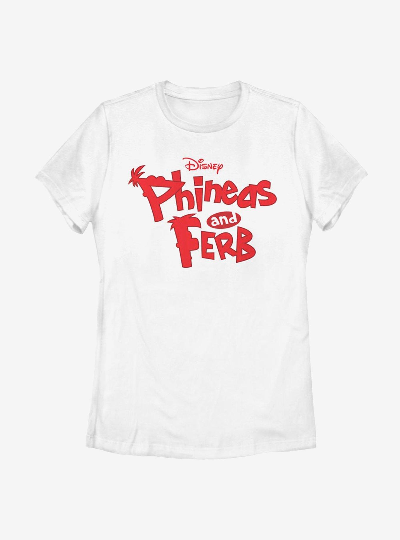 Disney Phineas And Ferb Logo Womens T-Shirt, WHITE, hi-res