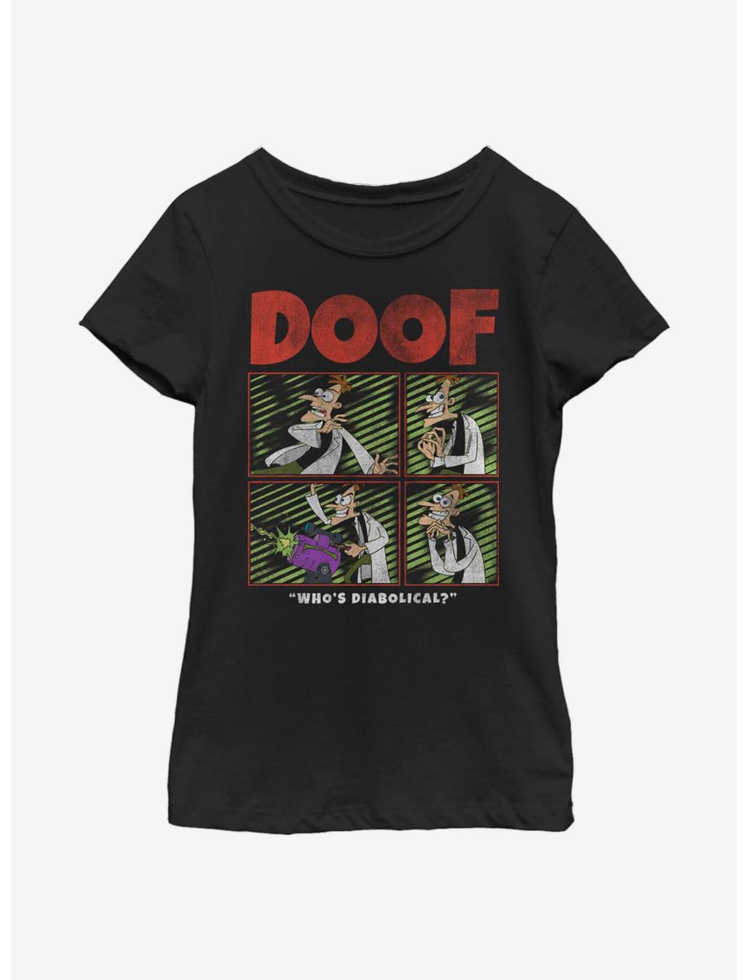 Disney Phineas And Ferb Diabolical Doof Youth Girls T-Shirt, BLACK, hi-res