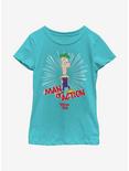 Disney Phineas And Ferb Man Of Action Youth Girls T-Shirt, TAHI BLUE, hi-res