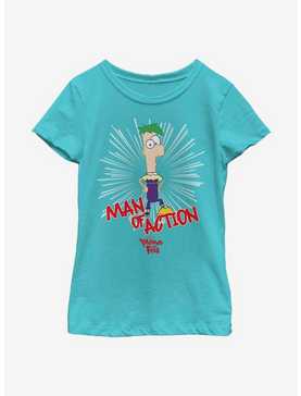 Disney Phineas And Ferb Man Of Action Youth Girls T-Shirt, , hi-res