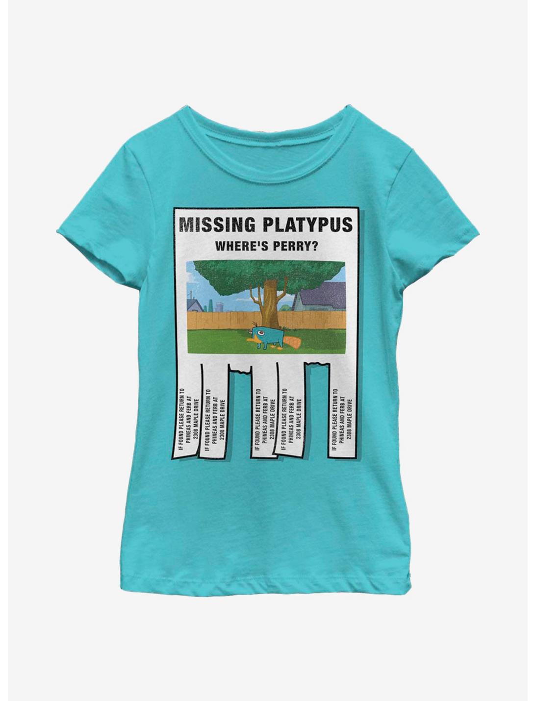 Disney Phineas And Ferb Missing Platypus Youth Girls T-Shirt, TAHI BLUE, hi-res
