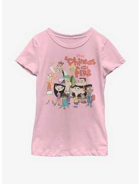 Disney Phineas And Ferb The Group Youth Girls T-Shirt, , hi-res
