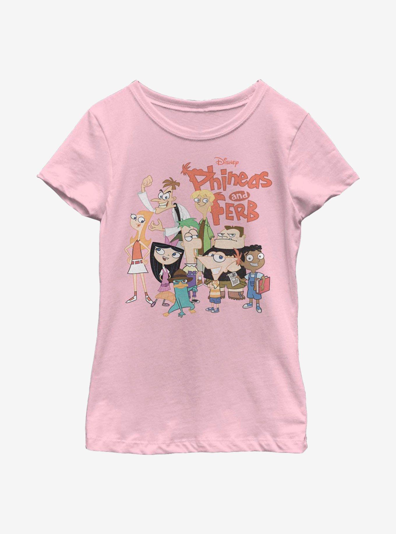 Disney Phineas And Ferb The Group Youth Girls T-Shirt, , hi-res