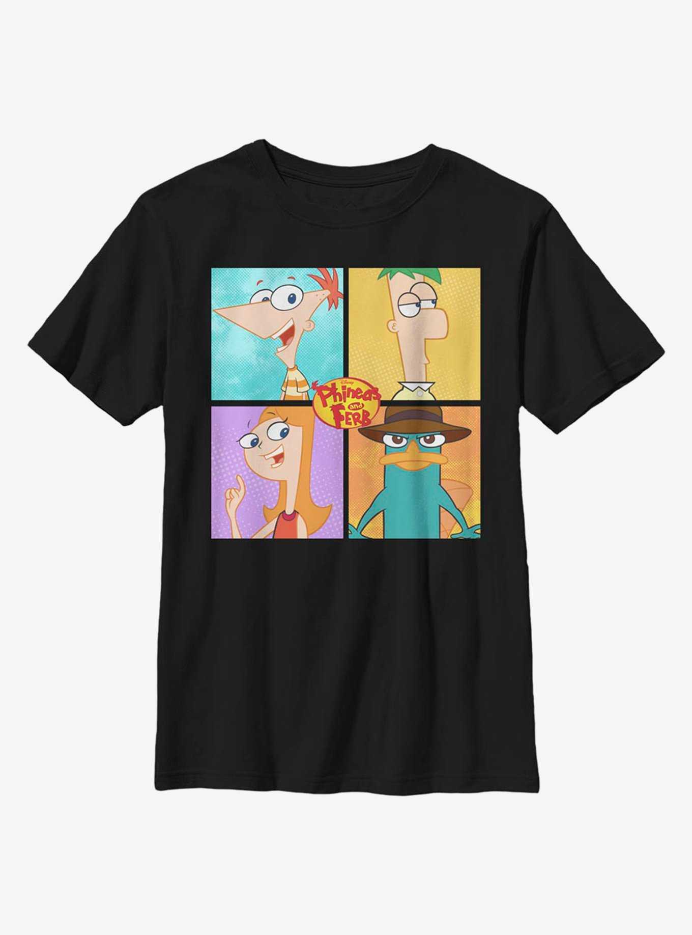 Disney Phineas And Ferb Character Box Up Youth T-Shirt, , hi-res
