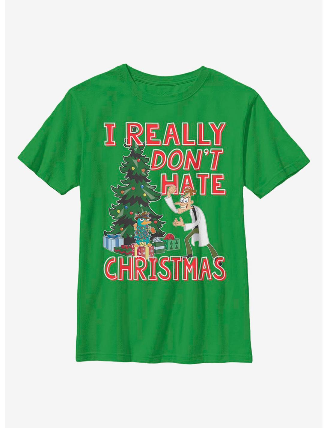 Disney Phineas And Ferb Doof Christmas Youth T-Shirt, KELLY, hi-res