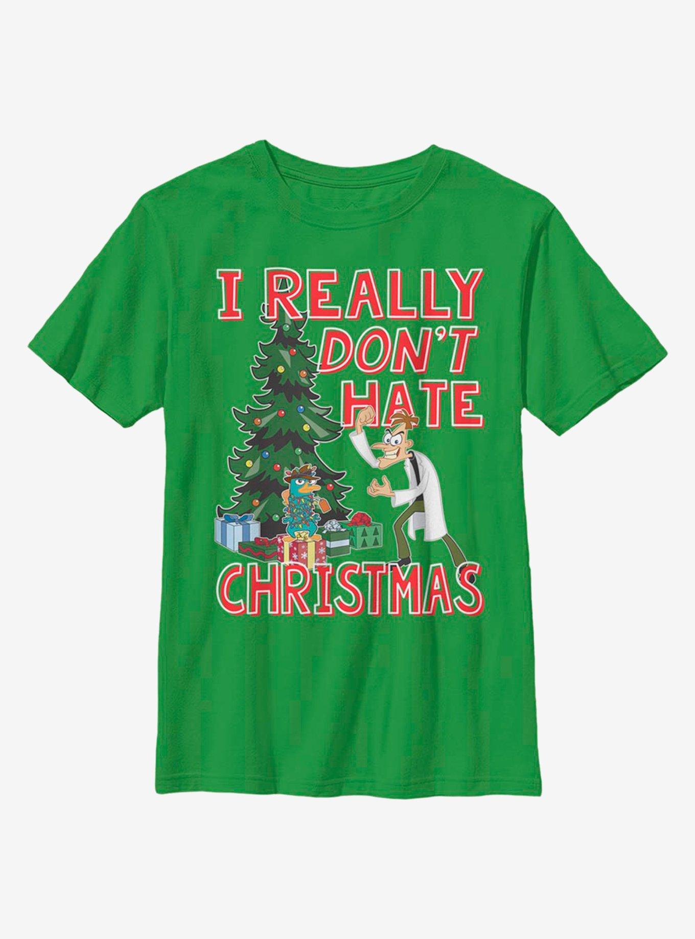 Disney Phineas And Ferb Doof Christmas Youth T-Shirt, , hi-res