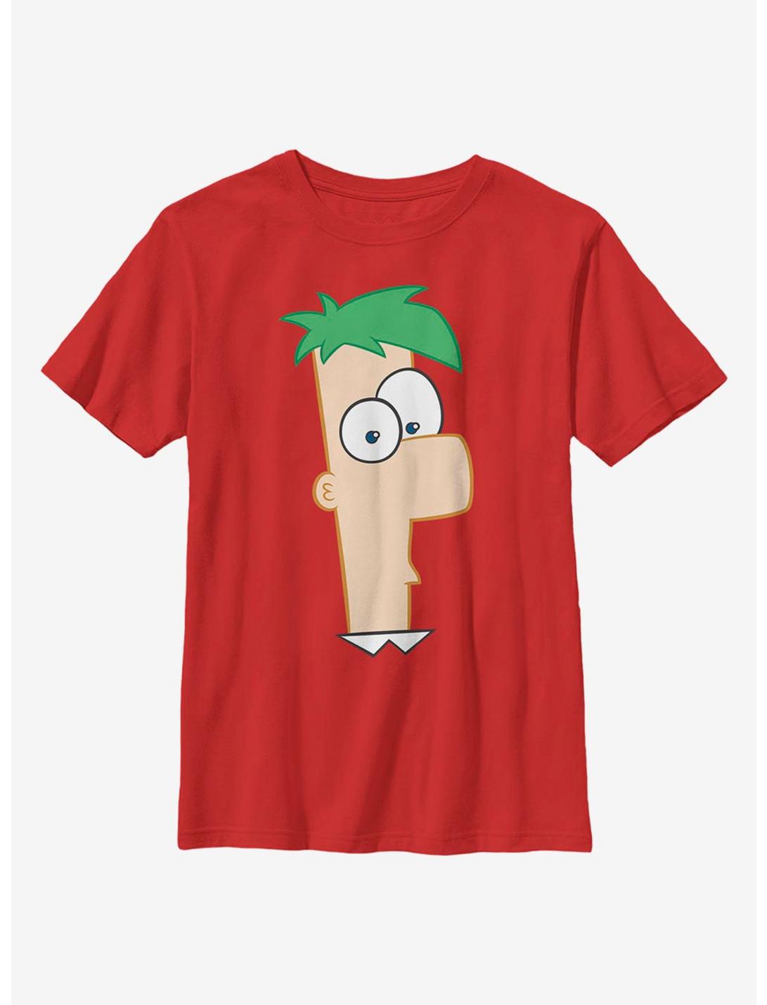 Disney Phineas And Ferb Large Ferb Youth T-Shirt, RED, hi-res