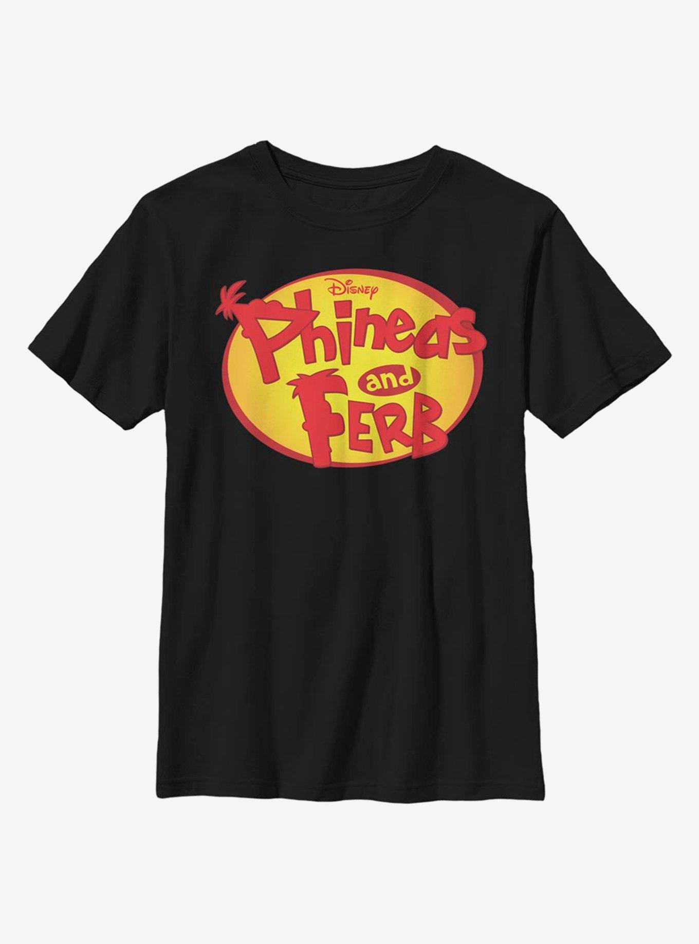 Disney Phineas And Ferb Oval Logo Youth T-Shirt, , hi-res